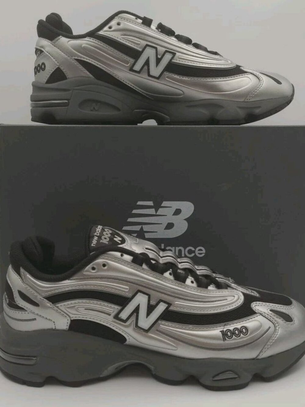 New Balance 1000 Grey Day 2025 Mens Sz 10.5 Silver Metallic Black Shoes M1000EGR